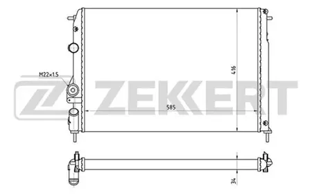 ZEKKERT MK1082 Радиатор двигателя Renault Megane 96-, Scenic 99-