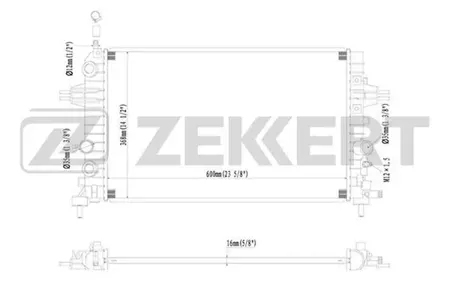 ZEKKERT MK1084 Радиатор двигателя Opel Astra H 04-, Zafira B 05-