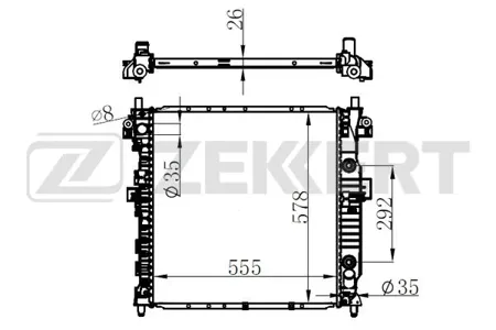 ZEKKERT MK1090 Радиатор двигателя SsangYong Actyon 05-, Actyon Sport 07-, Kyron 05-