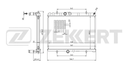 ZEKKERT MK1091 Радиатор двигателя Citroen Berlingo 08-, C4 I, II 04-, C5 I-III 04-, DS5 11-, Peugeot 307 03-, 407 04-, Partner II 08-