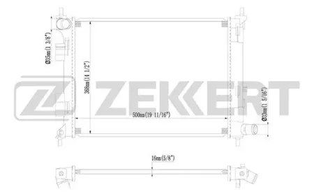 ZEKKERT MK1096 Радиатор охлаждения двигателя Hyundai Solaris IV 10-, Veloster 11-, Kia Rio III 11-