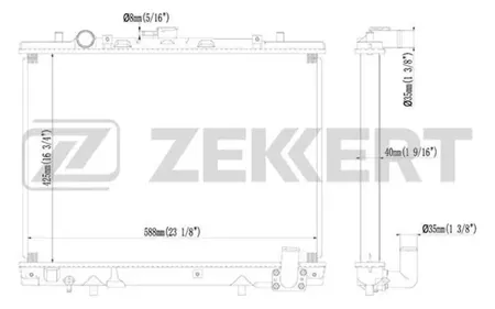 ZEKKERT MK1104 Радиатор двигателя Mitsubishi L200 III 96-