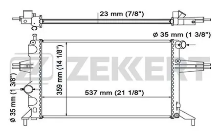 ZEKKERT MK1112 Радиатор двигателя Opel Astra G 98-, Zafira A 99-
