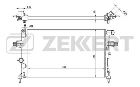 ZEKKERT MK1114 Радиатор двигателя Opel Astra G 98-, Zafira A 99- (для МКПП)