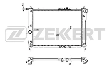 ZEKKERT MK1115 Радиатор двигателя Daewoo Lanos (KLAT) 97-, Nubira (KLAJ) 97-