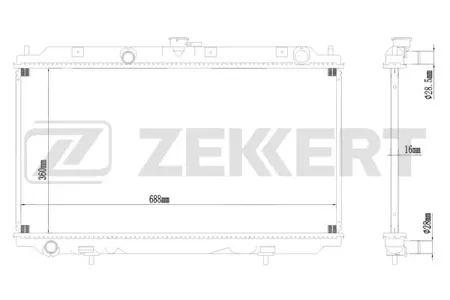 ZEKKERT MK1117 Радиатор охлаждения двигателя Nissan Almera (N16) 00-, Primera (P12, WP12) 02-