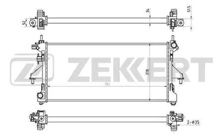 ZEKKERT MK1133 Радиатор двигателя Citroen Jumper (250) 06-, Fiat Ducato (250, 290) 06-, Peugeot Boxer (250) 06-
