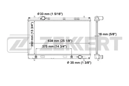 ZEKKERT MK1138 Радиатор двигателя Chrysler Neon II 99-, Dodge Neon II 99-