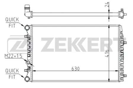 ZEKKERT MK1140 Радиатор двигателя Seat Cordoba III 02-, Ibiza III, IV 02-, Skoda Fabia (5J, 6Y) 99-, VW Polo IV 01-