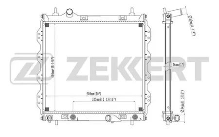 ZEKKERT MK1143 Радиатор охлаждения двигателя Chrysler PT Cruiser 00-