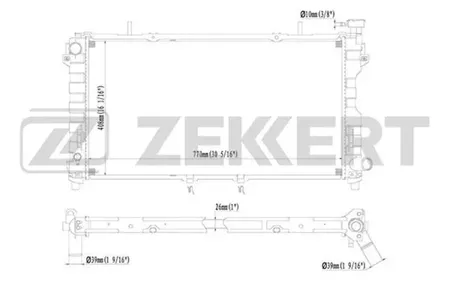 ZEKKERT MK1146 Радиатор охлаждения двигателя Chrysler Voyager IV 00-, Dodge Caravan IV 00-