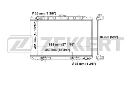 ZEKKERT MK1147 Радиатор двигателя Nissan Maxima (A33) 00-