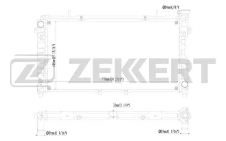 ZEKKERT MK1149 Радиатор двигателя Chrysler Voyager IV 05-, Dodge Caravan IV 05-