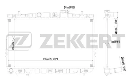 ZEKKERT MK1153 Радиатор двигателя Hyundai Coupe I, II 01-