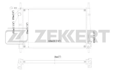 ZEKKERT MK1157 Радиатор охлаждения двигателя Ford Mondeo III 00-