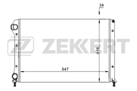 ZEKKERT MK1160 Радиатор охлаждения двигателя Fiat Doblo (119) 01-, Doblo Cargo (223) 01-