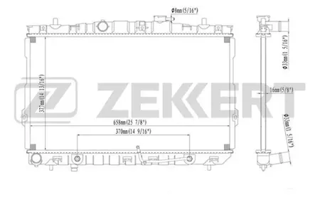 ZEKKERT MK1165 Радиатор двигателя Hyundai Coupe VII 01-, Elantra 00-