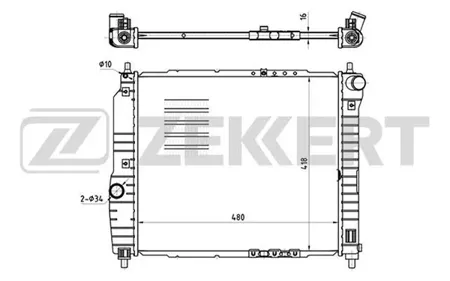 ZEKKERT MK1177 Радиатор двигателя Chevrolet Aveo (T250, T255) 05-, Daewoo Aveo (KLAS) 02-