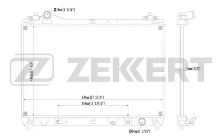 ZEKKERT MK1198 Радиатор двигателя Suzuki Grand Vitara (JT, TE, TD) 05-