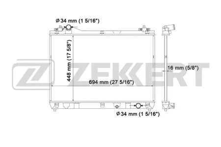 ZEKKERT MK1200 Радиатор двигателя Suzuki Grand Vitara (JT, TE, TD) 05-