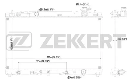 ZEKKERT MK1203 Радиатор двигателя Toyota Camry (V40) 06-