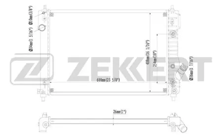 ZEKKERT MK1206 Радиатор двигателя Chevrolet Aveo (T250, T255) 08-