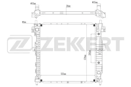 ZEKKERT MK1209 Радиатор двигателя SsangYong Actyon II 12-, Actyon Sport 11-, Kyron 05-