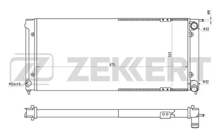 ZEKKERT MK1212 Радиатор двигателя VW Golf II 83-, Jetta II 84-