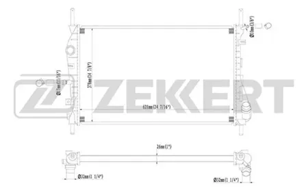 ZEKKERT MK1216 Радиатор двигателя Ford Mondeo III 02-