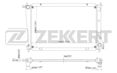 ZEKKERT MK1227 Радиатор двигателя Hyundai H-1 00-