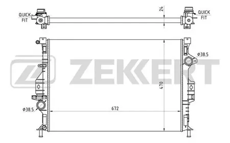 ZEKKERT MK1244 Радиатор двигателя Ford C-Max II 10-, Focus III 10-, Kuga 08-, Mondeo IV 07-, Volvo S60 II 10-, S80 II 10-