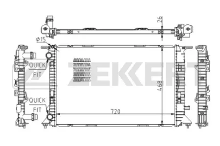 ZEKKERT MK1249 Радиатор двигателя Audi A4 IV 07-, A5 07-, A6 IV 11-, Q3 11-, Q5 08-