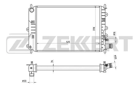 ZEKKERT MK1265 Радиатор двигателя Ford Escort V-VII 92-, Orion III 92-