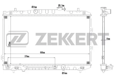 ZEKKERT MK1275 Радиатор двигателя Kia Cerato 04-