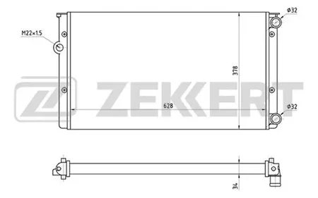 ZEKKERT MK1281 Радиатор двигателя VW Golf III 91-, Vento 91-
