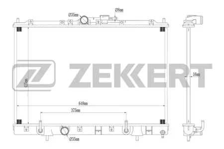 ZEKKERT MK1282 Радиатор двигателя Mitsubishi Pajero Pinin 01-