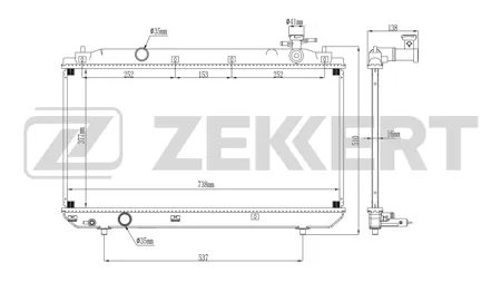 ZEKKERT MK1292 Радиатор охлаждения Chery Tiggo (FL) 13- (замена на MK-1325)