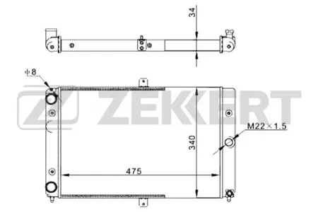 ZEKKERT MK1297 Радиатор двигателя Lada 2108 86-, 2109 86-, 21099 89-