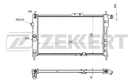 ZEKKERT MK1328 Радиатор двигателя Daewoo Espero (KLEJ) 95-