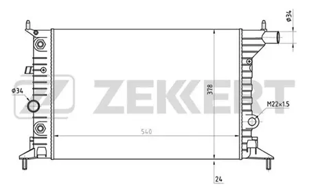 ZEKKERT MK1345 Радиатор двигателя Opel Vectra B 95- (для АКПП)