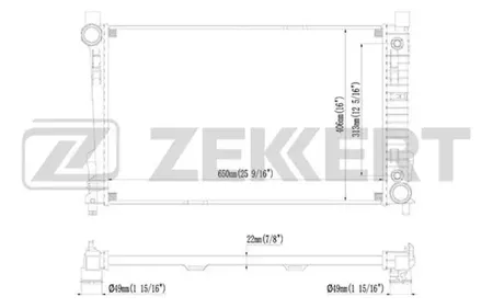 ZEKKERT MK1361 Радиатор охлаждения двигателя Mercedes C-Class (203) 00-, CLK (209) 02-, SLK (R171) 04-