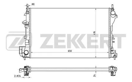 ZEKKERT MK1385 Радиатор охлаждения двигателя Opel Vectra C 02-, Saab 9-3 (YS3F) 02-