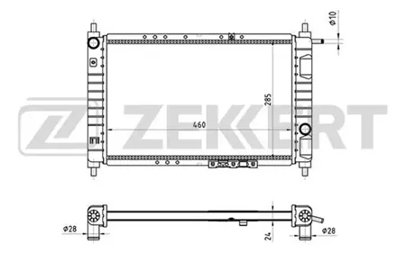 ZEKKERT MK1394 Радиатор двигателя Daewoo Matiz (M100, M150) 98- (для МКПП)