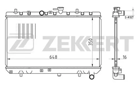 ZEKKERT MK1421 Радиатор двигателя Kia Rio 02-