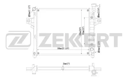 ZEKKERT MK1425 Радиатор двигателя Jeep Grand Cherokee II 01-