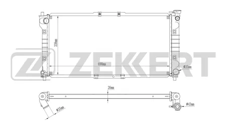 ZEKKERT MK1482 Радиатор двигателя Mazda 626 IV, V 91-, MX-6 II 92-