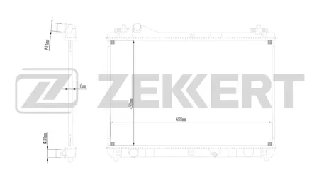 ZEKKERT MK1487 Радиатор двигателя Suzuki Grand Vitara (JT, TE, TD) 05-