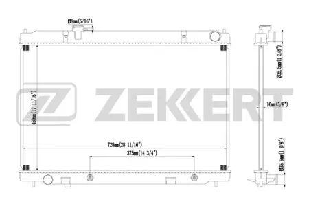 ZEKKERT MK1497 Радиатор двигателя Infiniti M35 (Y50) 05-