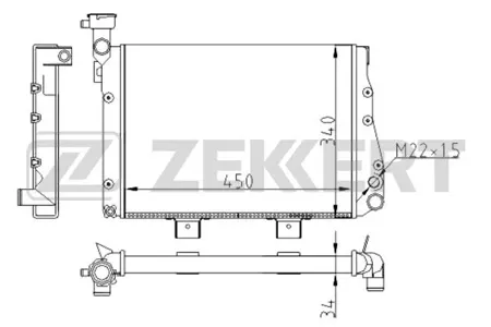 ZEKKERT MK1502 Радиатор двигателя Lada 2104 85-, 2105 81-, 2107 83-