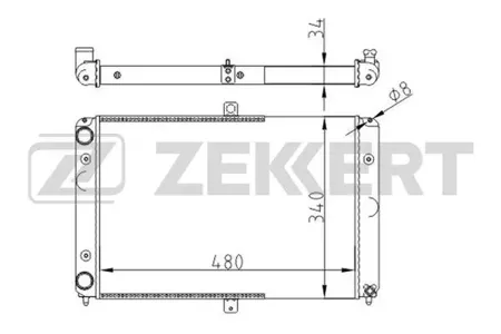 ZEKKERT MK1505 Радиатор охлаждения двигателя ZAZ Sens (T100, T150) 01-, Chance (T100, T150) 09-